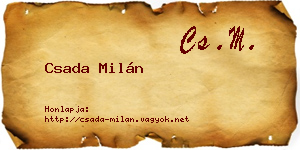 Csada Milán névjegykártya